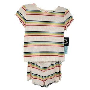 Art Class Girls Large 2‎ Pc Soft Pajama Lounge Set Multicolor T Shirt Shorts Set